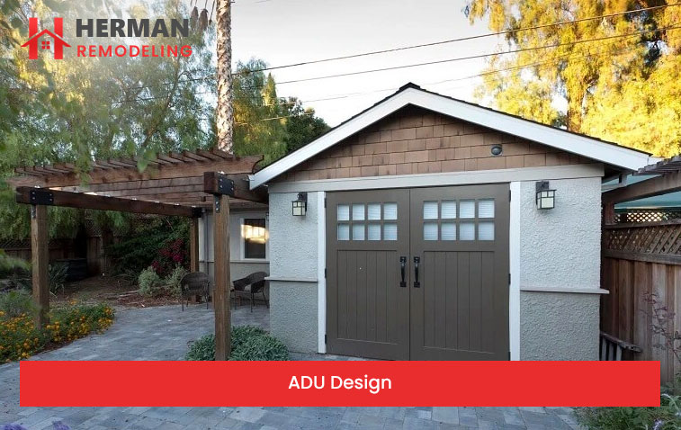 Exterior view of a modern ADU with stylish design