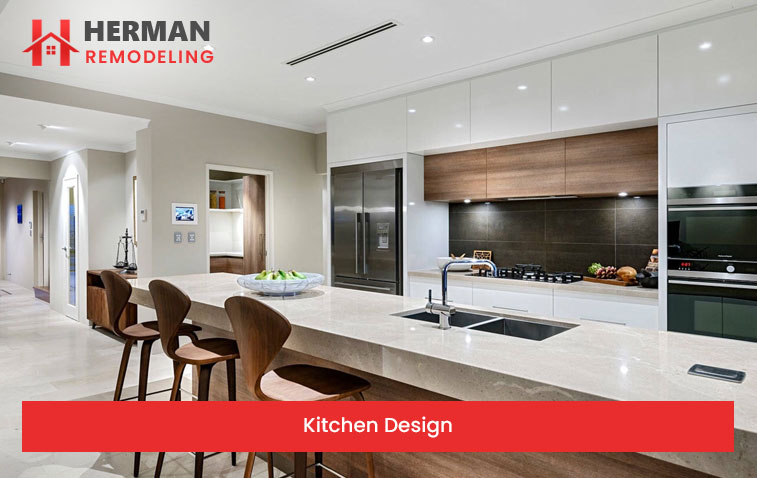 Stylish kitchen with an efficient layout, ample storage, and contemporary finishes